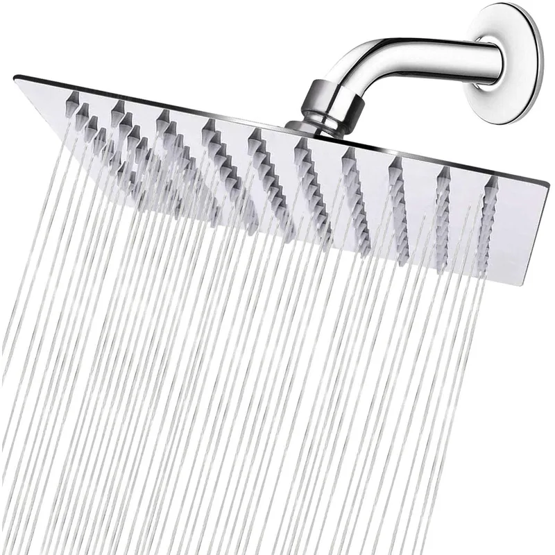 Square Rainfall Shower Head with Silicone Nozzles – photo 3