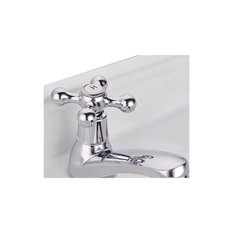 Chrome Cross-Handle Basin Pillar Tap – photo 5