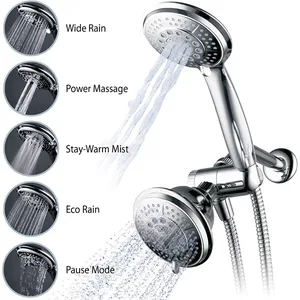 Dual Shower Head Combo with Handheld and 5 Spray Modes