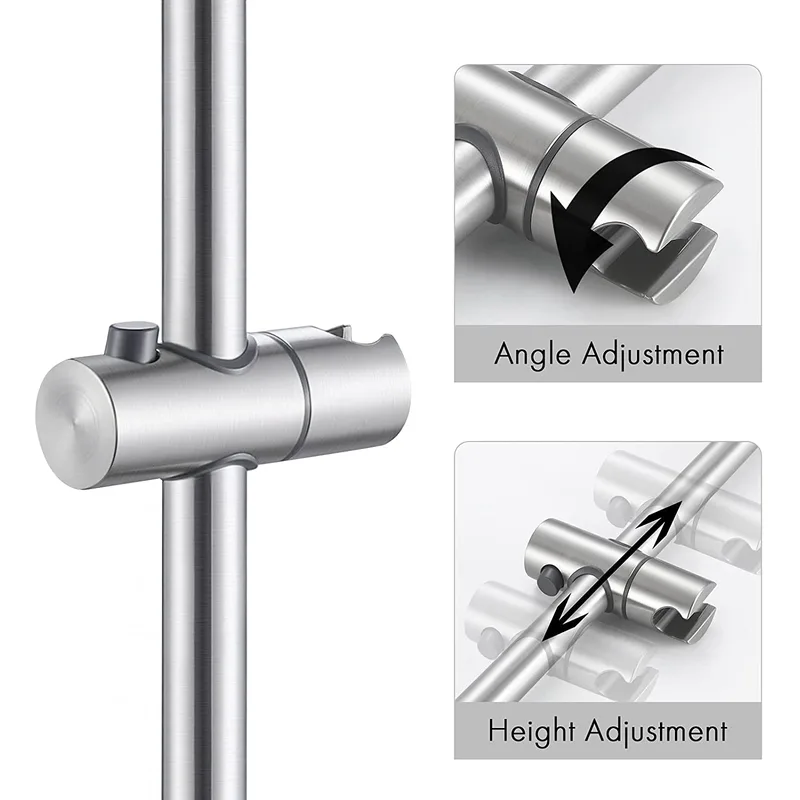 Brushed Stainless Steel Shower Slide Bar with Adjustable Holder – photo 4