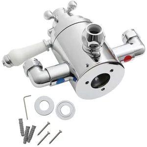 Traditional Chrome Rigid Riser Shower with Twin-Control Exposed Valve – photo 3