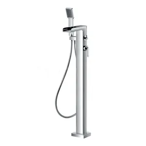 Freestanding Floor-Mounted Bath Filler with Hand Shower