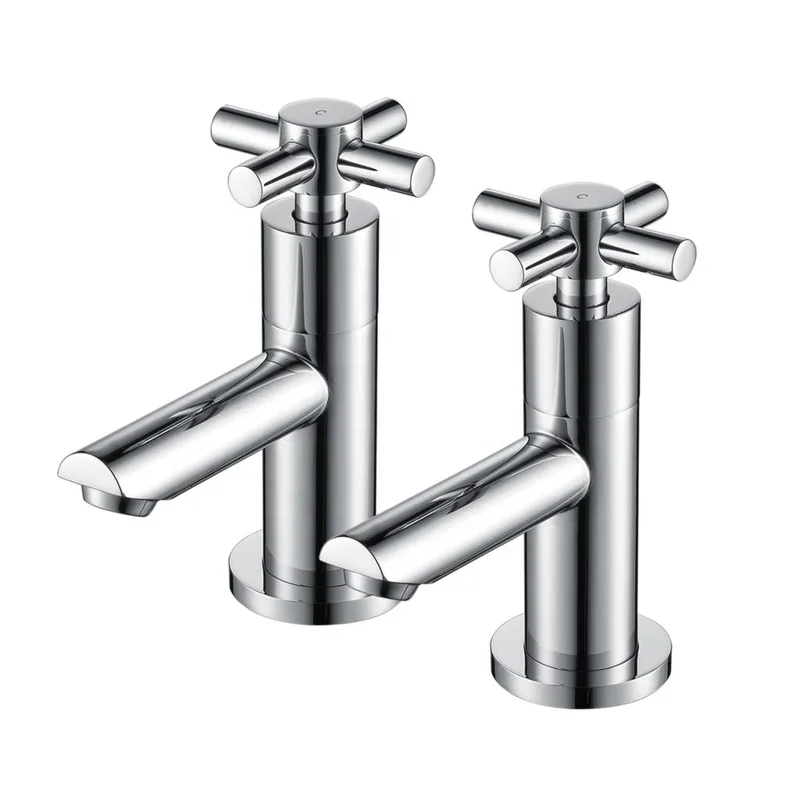 Chrome Waterfall Basin Pillar Taps with Lever Handles (Pair) – photo 3