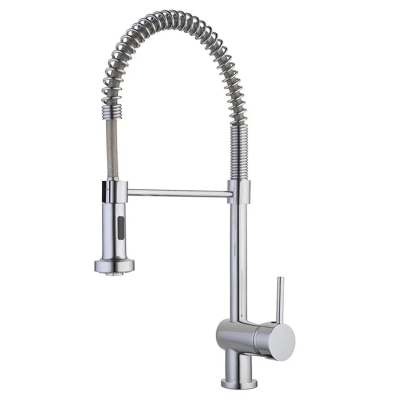 Chrome Spring Kitchen Faucet with Pull-Down Spray and Secondary Spout – photo 2