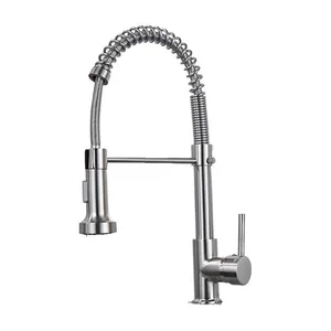 Brushed Pull-Down Spring Kitchen Faucet – photo 3