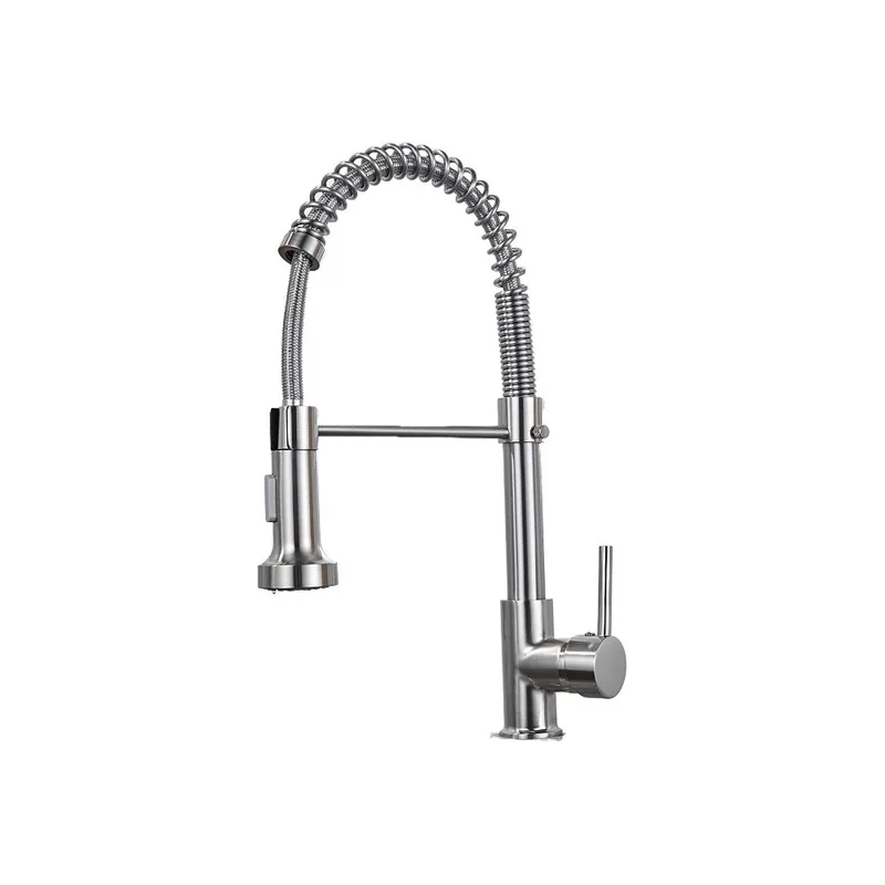 Brushed Pull-Down Spring Kitchen Faucet – photo 3