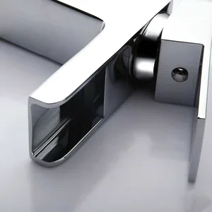 Chrome Square Waterfall Basin Mixer with Flat Lever – photo 3
