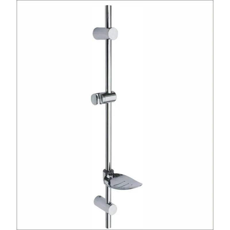 Chrome Shower Slide Bar with Soap Dish