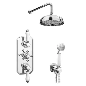Traditional Chrome Concealed Shower with Round Rain Head and Hand Shower – photo 2