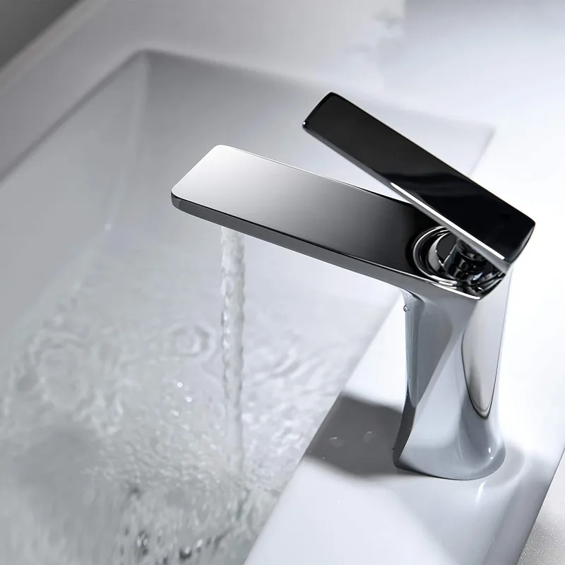 White and Rose Gold Single-Lever Basin Mixer – photo 4