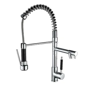 Dual Spout Kitchen Faucet with Spring Pull-Down Sprayer – photo 3