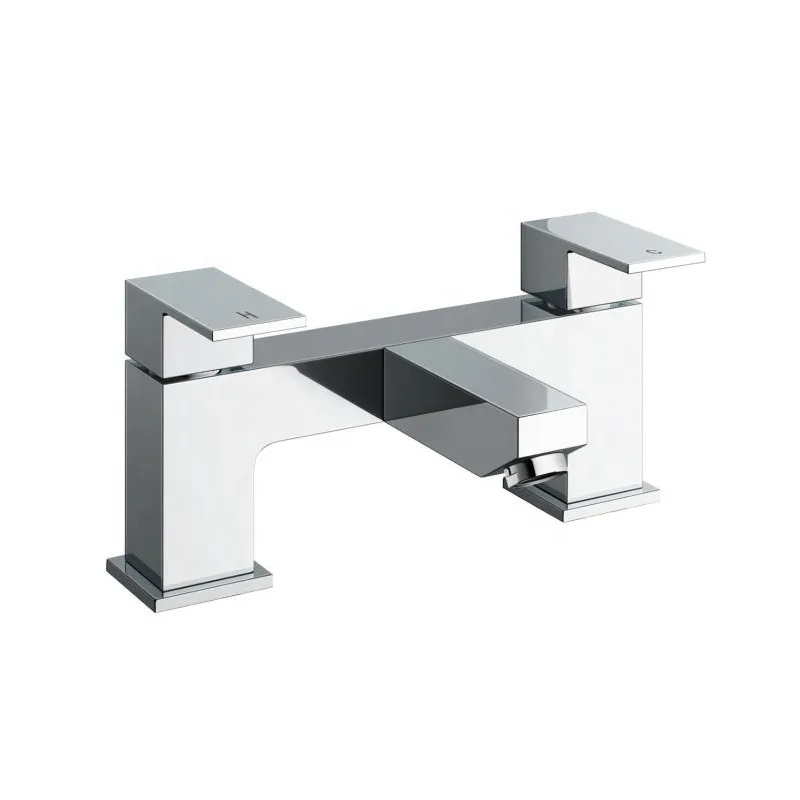 Chrome Square Waterfall Bath Filler – Wide Two-Handle – photo 5