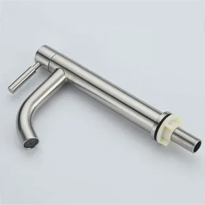 Brushed Cylindrical Single-Lever Basin Tap