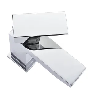 Chrome Square Basin Mixer with Flat Lever – photo 3