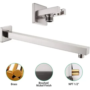 Brushed Concealed Shower System with Square Rain Head, Hand Shower and Bath Spout – photo 2