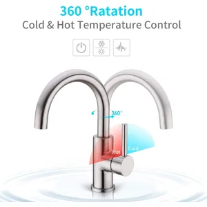 Brushed Gooseneck Bar and Prep Sink Faucet, Single Lever – photo 2