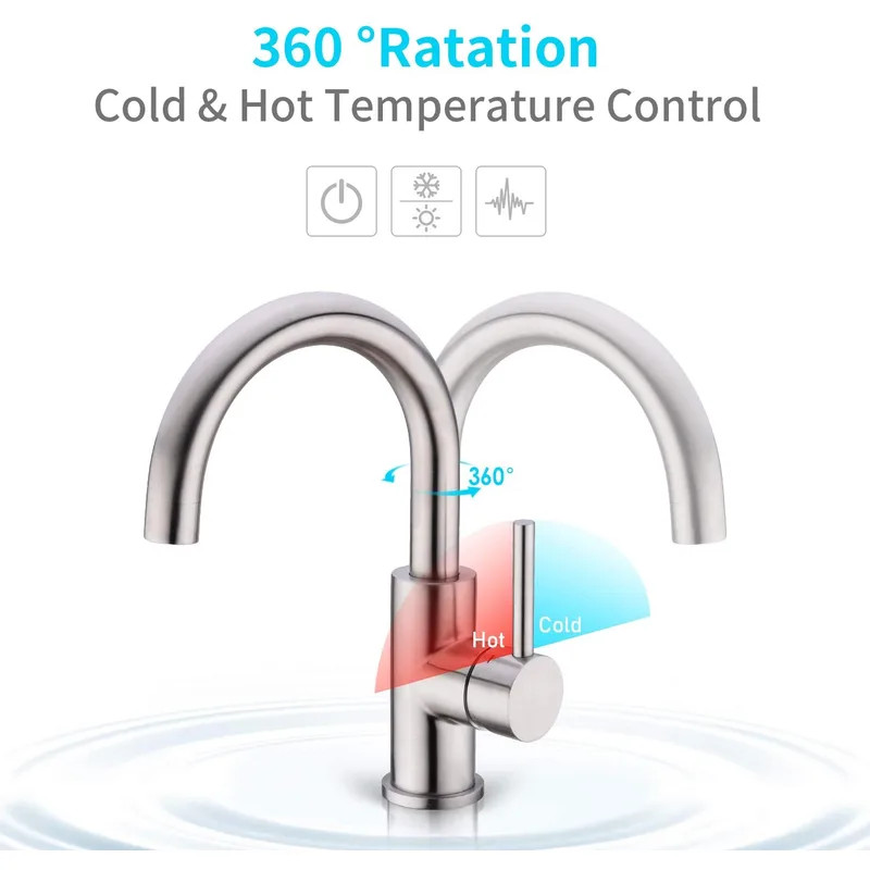 Brushed Gooseneck Bar and Prep Sink Faucet, Single Lever – photo 2