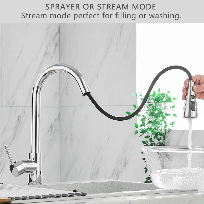 Chrome Pull-Down Kitchen Tap Sprayer – photo 3