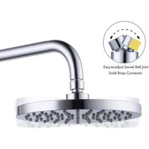 Round Rainfall Shower Head with Straight Wall Arm – photo 3