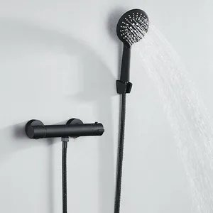 Matte Black Exposed Bar Mixer Shower with Hand Shower