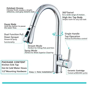 Chrome Pull-Down Kitchen Tap Sprayer – photo 6