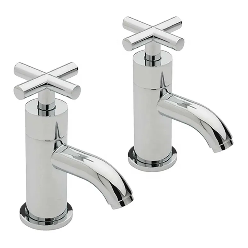 Chrome Waterfall Basin Pillar Taps with Lever Handles (Pair) – photo 4