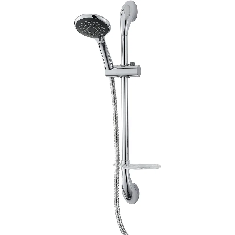 Classic Shower Slide Bar with White-Handle Hand Shower – photo 2