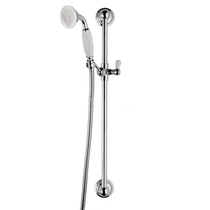 Classic Shower Slide Bar with White-Handle Hand Shower