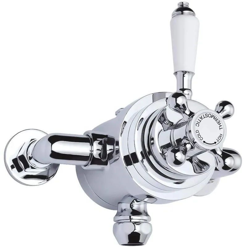 Traditional Chrome Rigid Riser Shower with Twin-Control Exposed Valve – photo 2