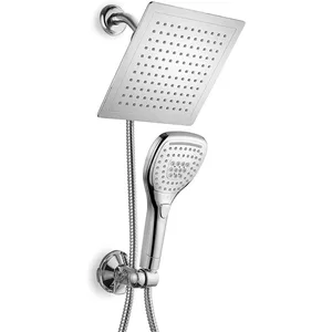 Square Rain Shower Head and Handheld Shower Combo