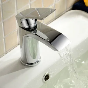 Chrome Waterfall Basin Mixer with Curved Lever