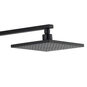 Matte Black Square Exposed Bar Shower with Rain Head and Hand Shower – photo 4