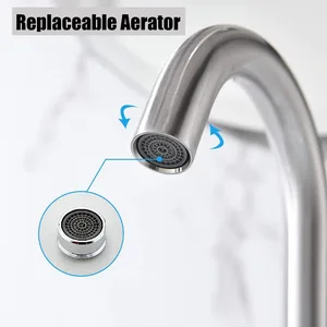 Brushed Gooseneck Single-Lever Faucet with 4-Inch Deck Plate – photo 4