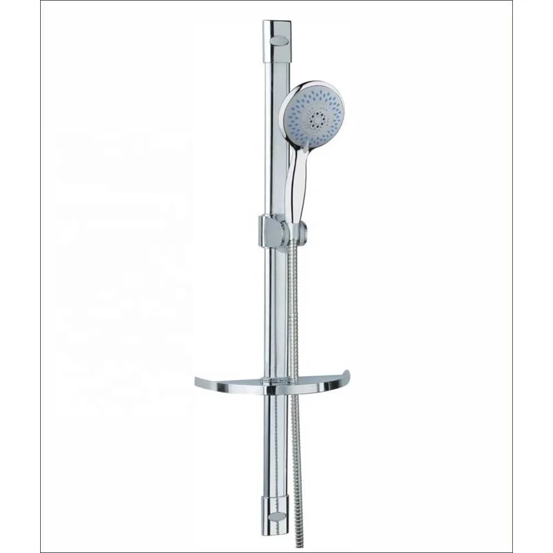 Slim Chrome Shower Slide Bar Set with Hand Shower