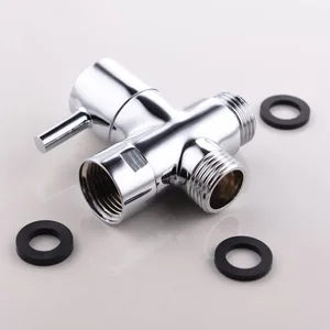 Chrome Square Wall Shower Arm with Round Head and Hand Shower Diverter – photo 2