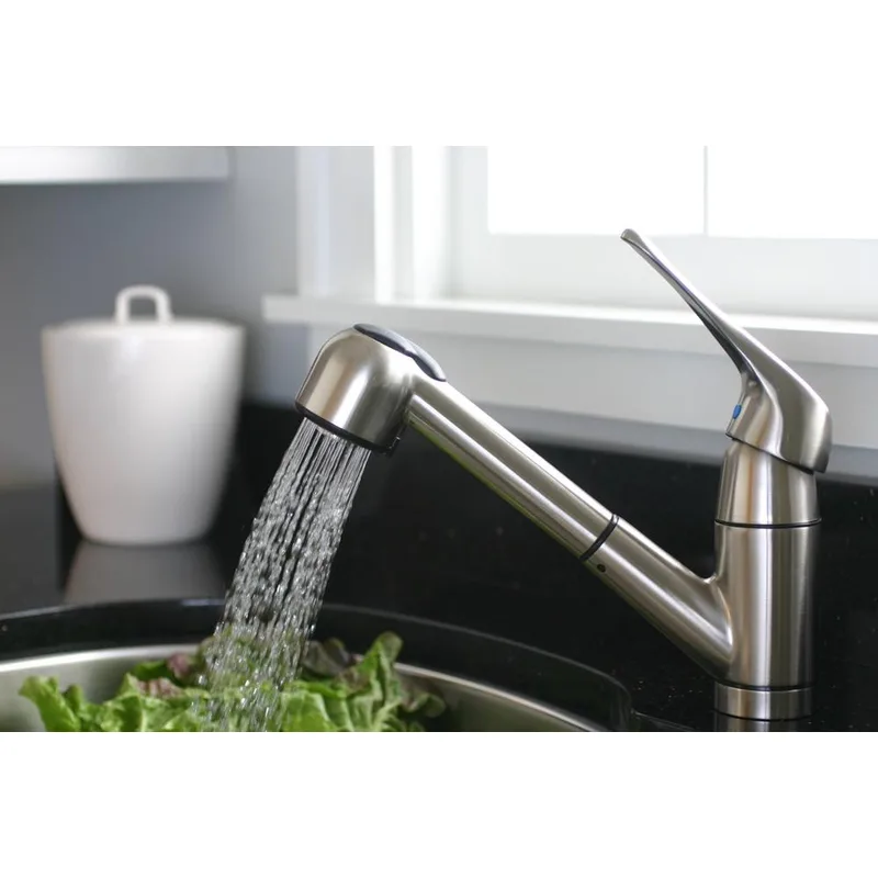 Brushed Pull-Out Spray Kitchen Faucet, Single Lever
