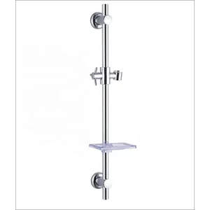 Chrome Shower Slide Rail with Adjustable Holder and Soap Dish