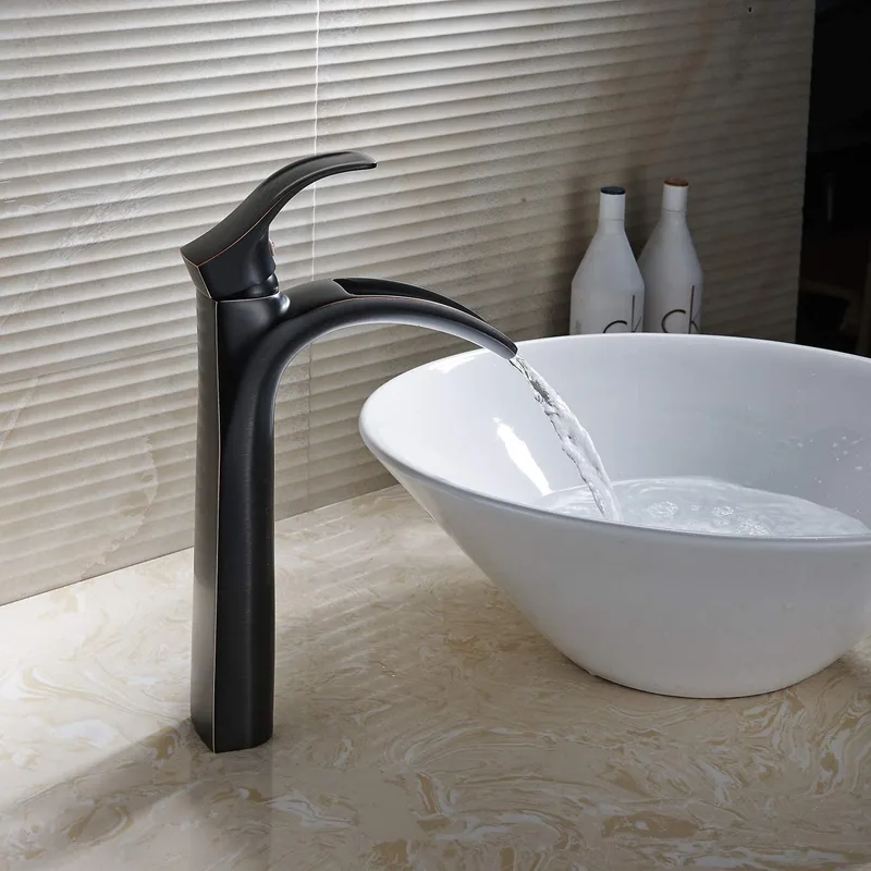 Brushed Tall Vessel Basin Mixer with Curved Spout – photo 2