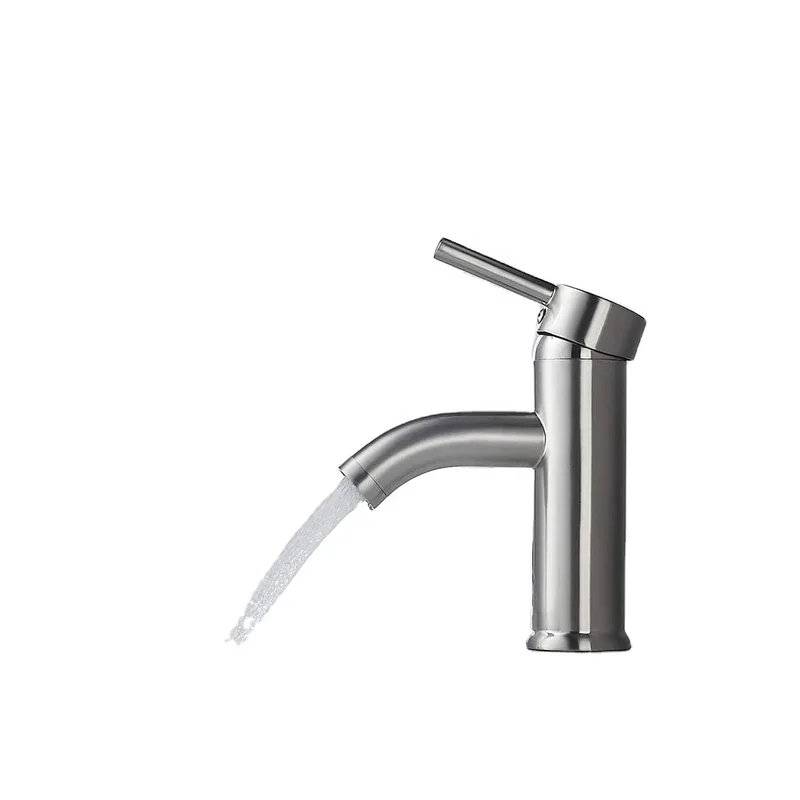 Brushed Cylindrical Single-Lever Basin Tap – photo 3