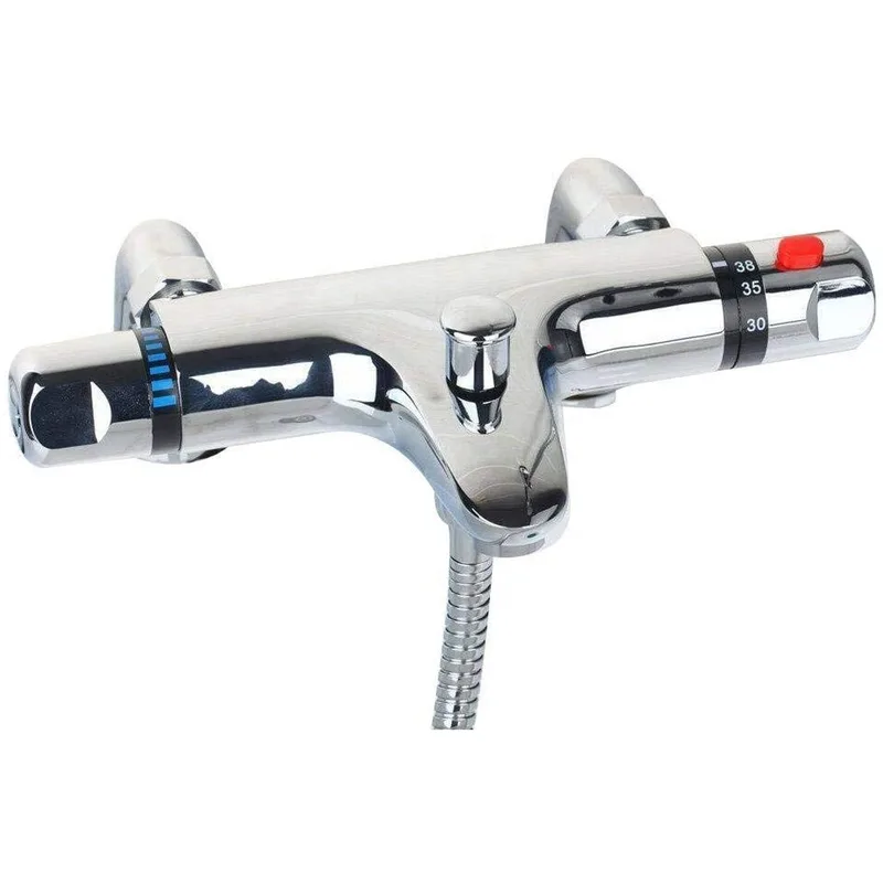 Chrome Thermostatic Bath Shower Mixer with Hand Shower Outlet