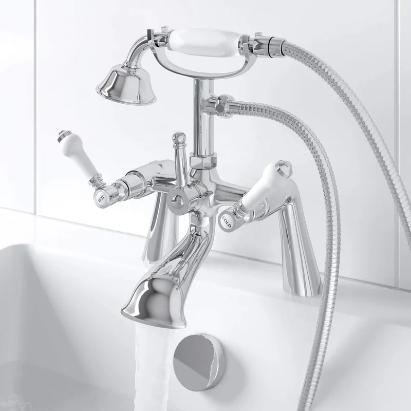 Traditional Bath Shower Mixer with Telephone Hand Shower – photo 2