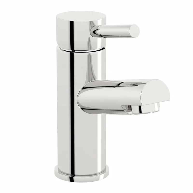 Chrome Cylindrical Basin Mixer with Side Lever – photo 2