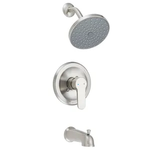 Matte Black Concealed Shower with Round Rain Head and Bath Spout – photo 3