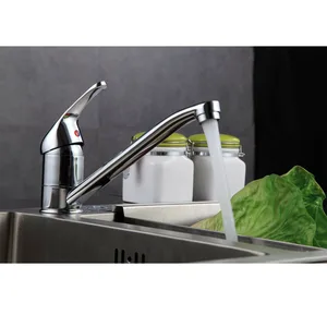 Chrome Single-Lever Kitchen Mixer with Low Swivel Spout