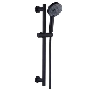 Matte Black Shower Slide Bar with Hand Shower