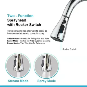 Chrome Pull-Down Kitchen Faucet with Deck Plate – photo 2
