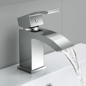 Chrome Square Basin Mixer with Angled Spout – photo 2