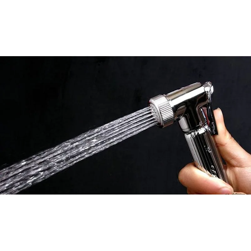 Chrome Bidet Shower (Shattaf) Kit with Square Wall Mixer Valve – photo 2