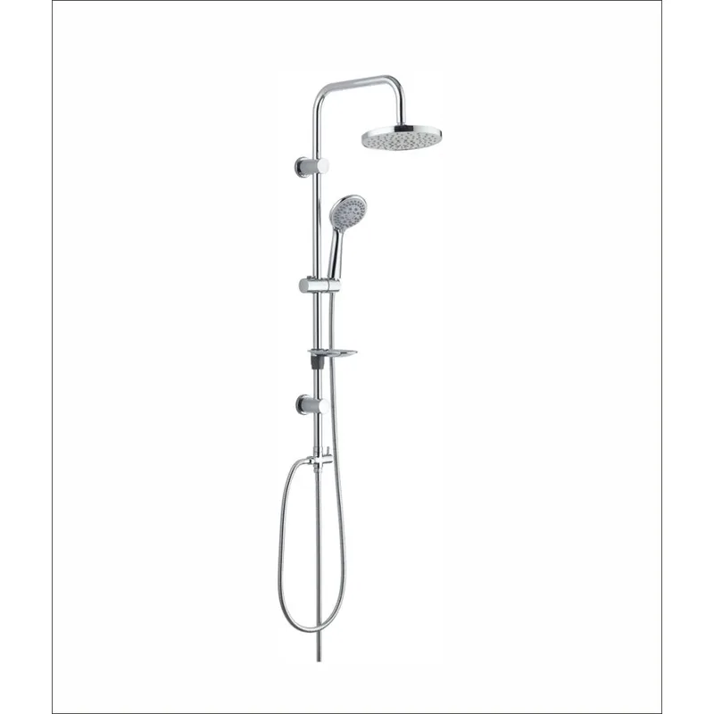 Exposed Shower Set with Round Rain Head and Hand Shower on Slide Rail