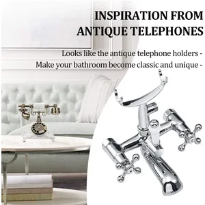 Traditional Bath Shower Mixer with Cross Handles and Hand Shower – photo 4